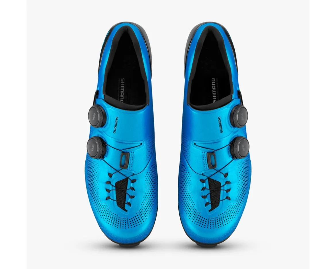 Shimano SH-RX910 S-PHYRE Gravel Bike Shoes (Blue) (42) (Standard) (w/ Cleat Pontoon)