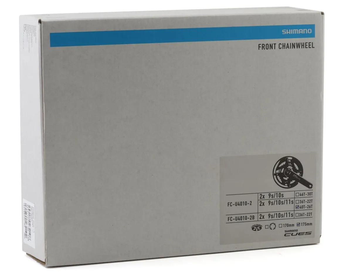 Shimano CUES FC-U4010 Crankset (Black) (2 x 9/10/11 Speed) (2-Piece) (175mm) (40/26T) (Riveted)
