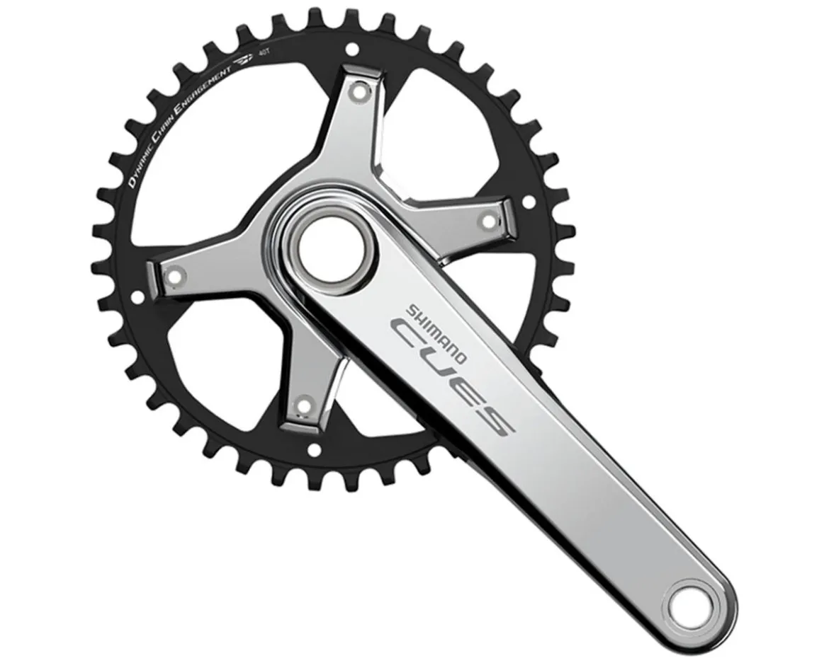 Shimano CUES FC-U6030-1 Crankset w/Chainring (Silver) (1 x 9/10/11 Speed) (170mm) (40T) (Hollowtech II)