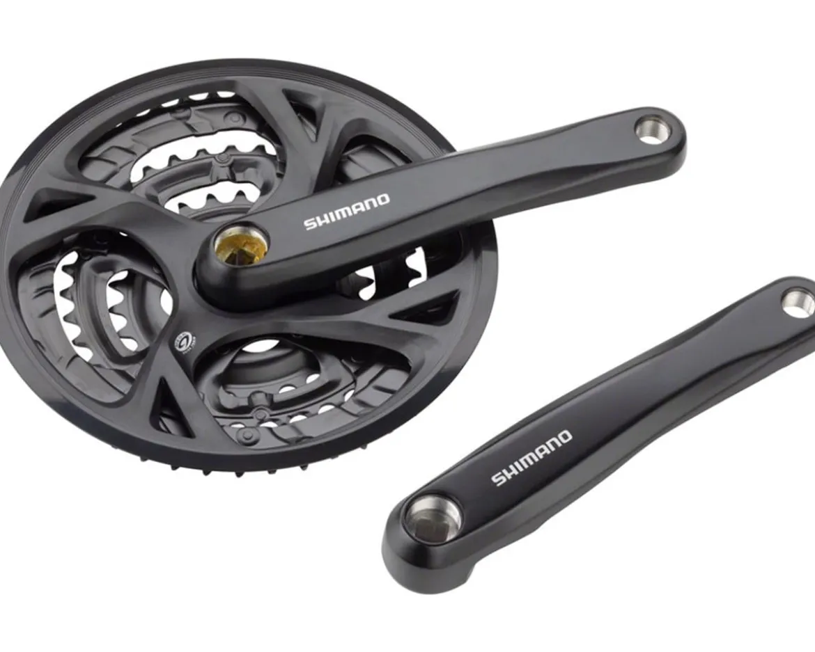 Shimano FC-M371-L (Black) (3 x 9 Speed) (Square Taper) (175mm) (48/36/26T) (Riveted)