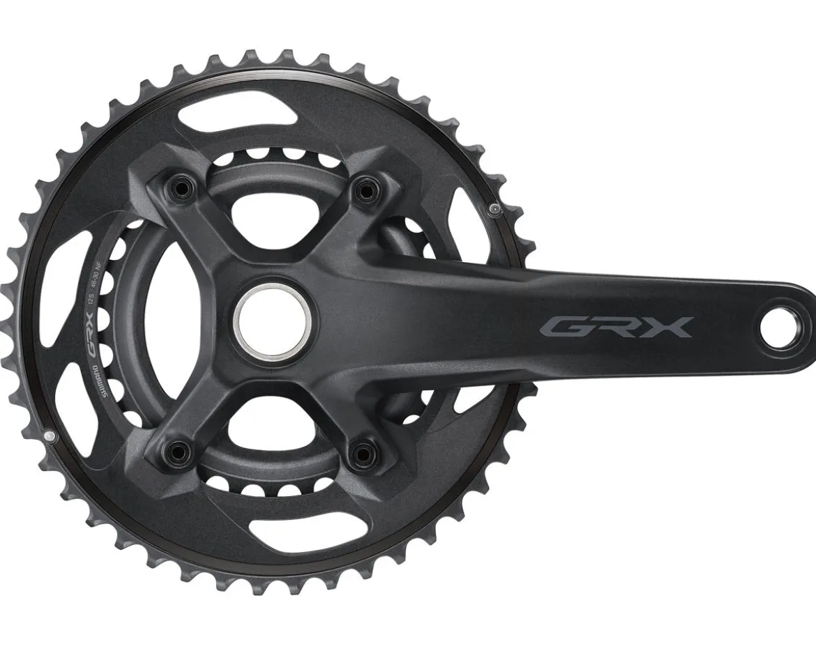 Shimano GRX FC-RX610-2 Crankset (Black) (2 x 12 Speed) (Hollowtech II) (165mm) (46/30T)