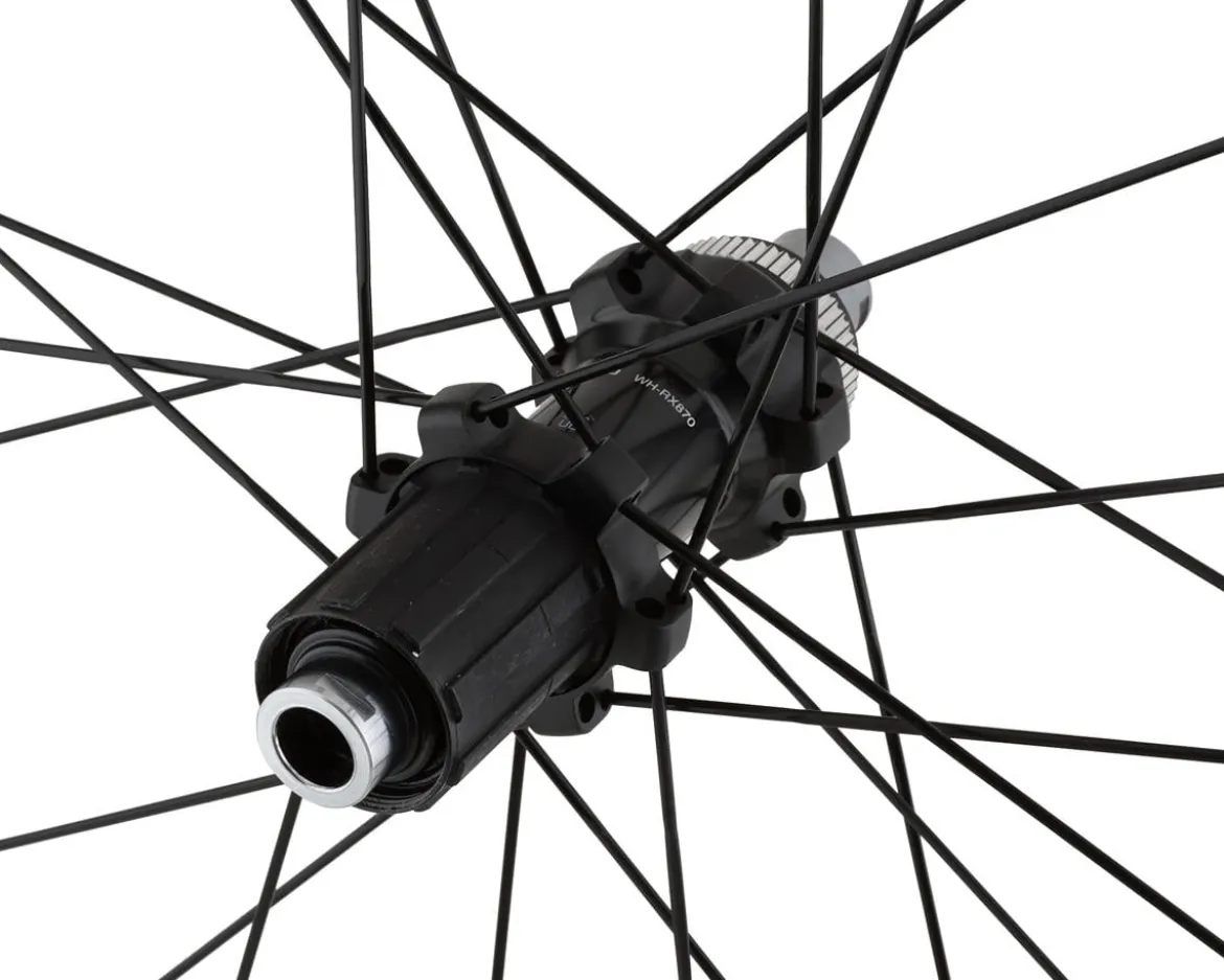 Shimano GRX RX870 Carbon Gravel Wheelset (Black) (Shimano HG 11/12) (700c) (Centerlock) (Tubeless)