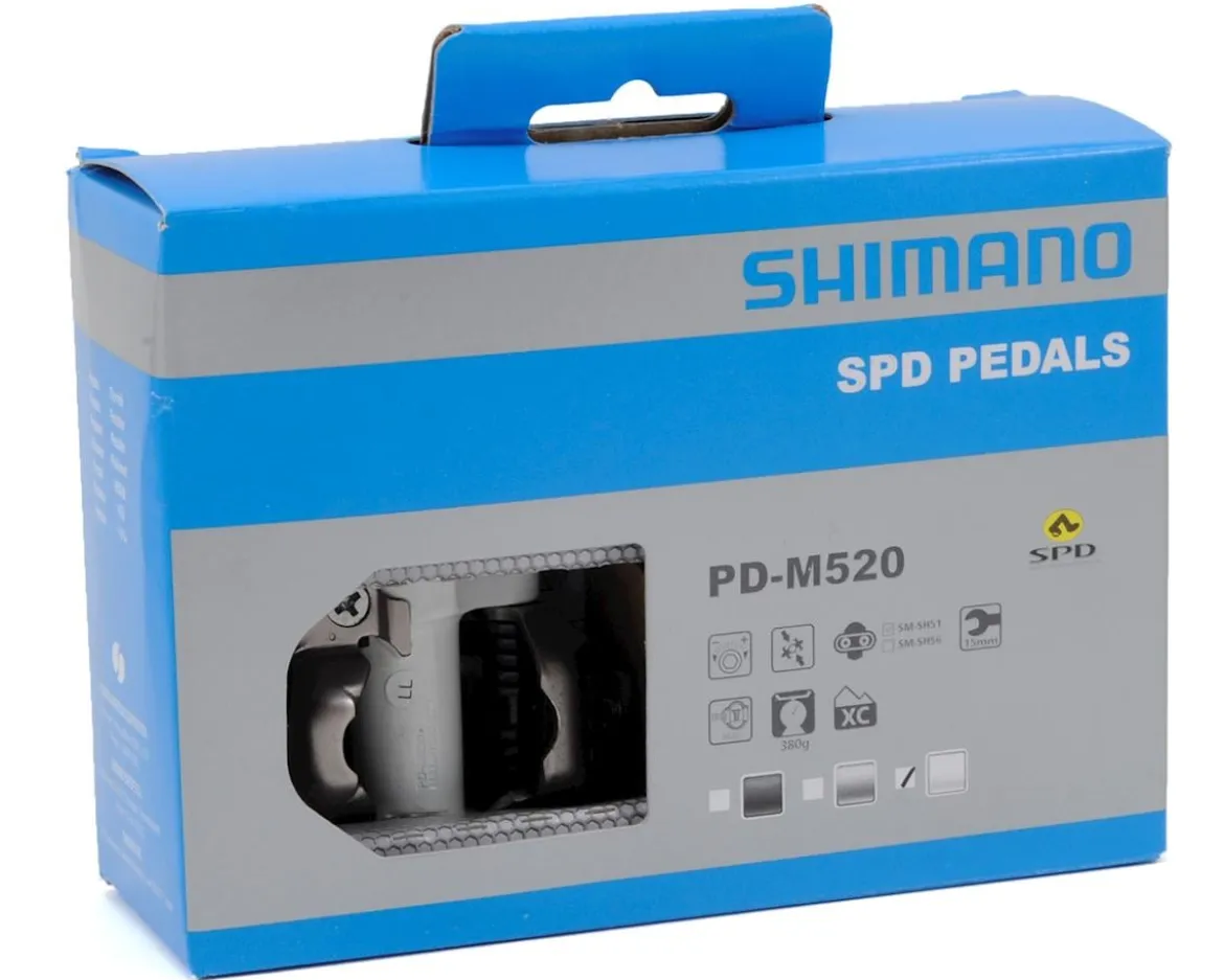Shimano PD-M520 Mountain SPD Pedals (White)