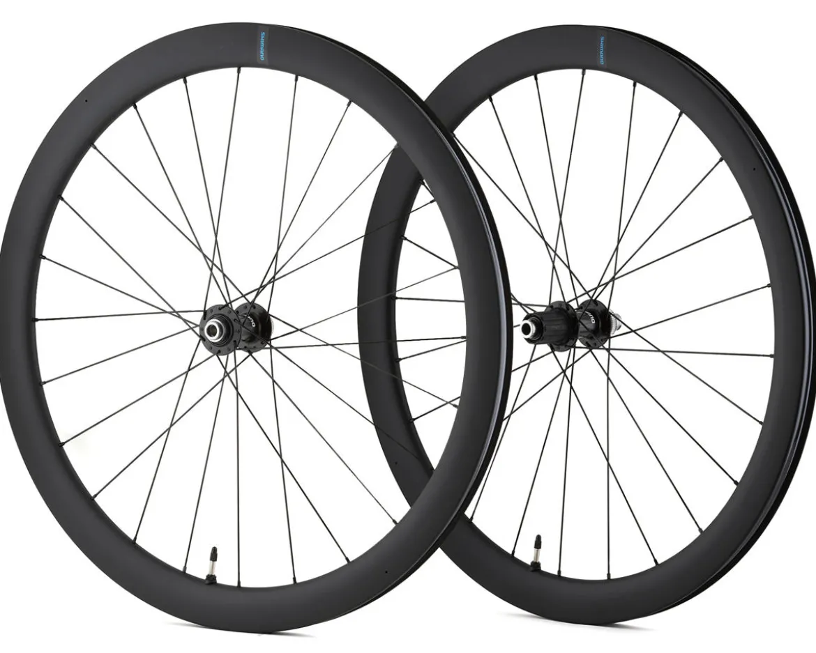 Shimano 105 RS710 C46 Carbon Road Wheelset (Black) (Shimano HG 11/12) (700c) (Centerlock) (Tubeless)