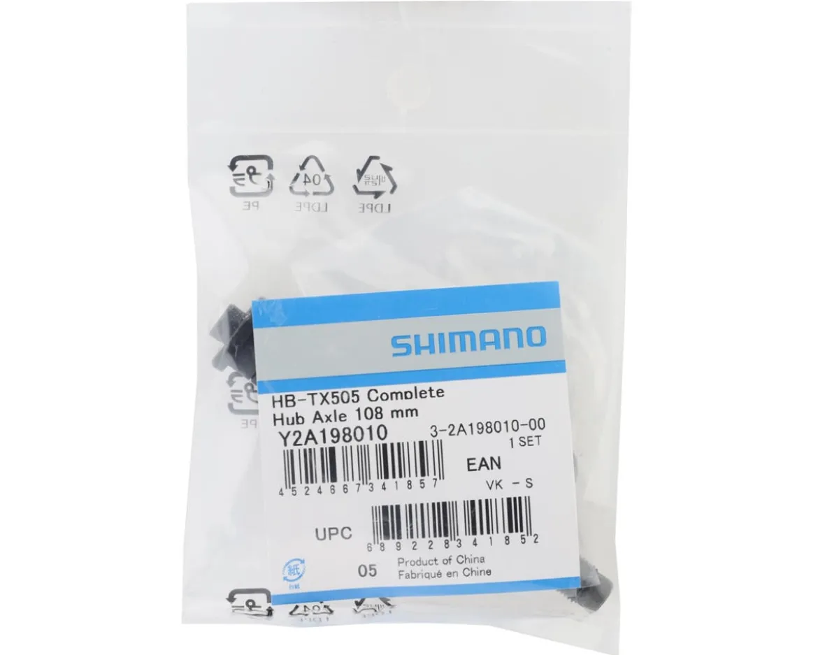 Shimano Tourney HB-TX505 Complete Hub Axle Kit (Black) (For Front Hub) (108mm)
