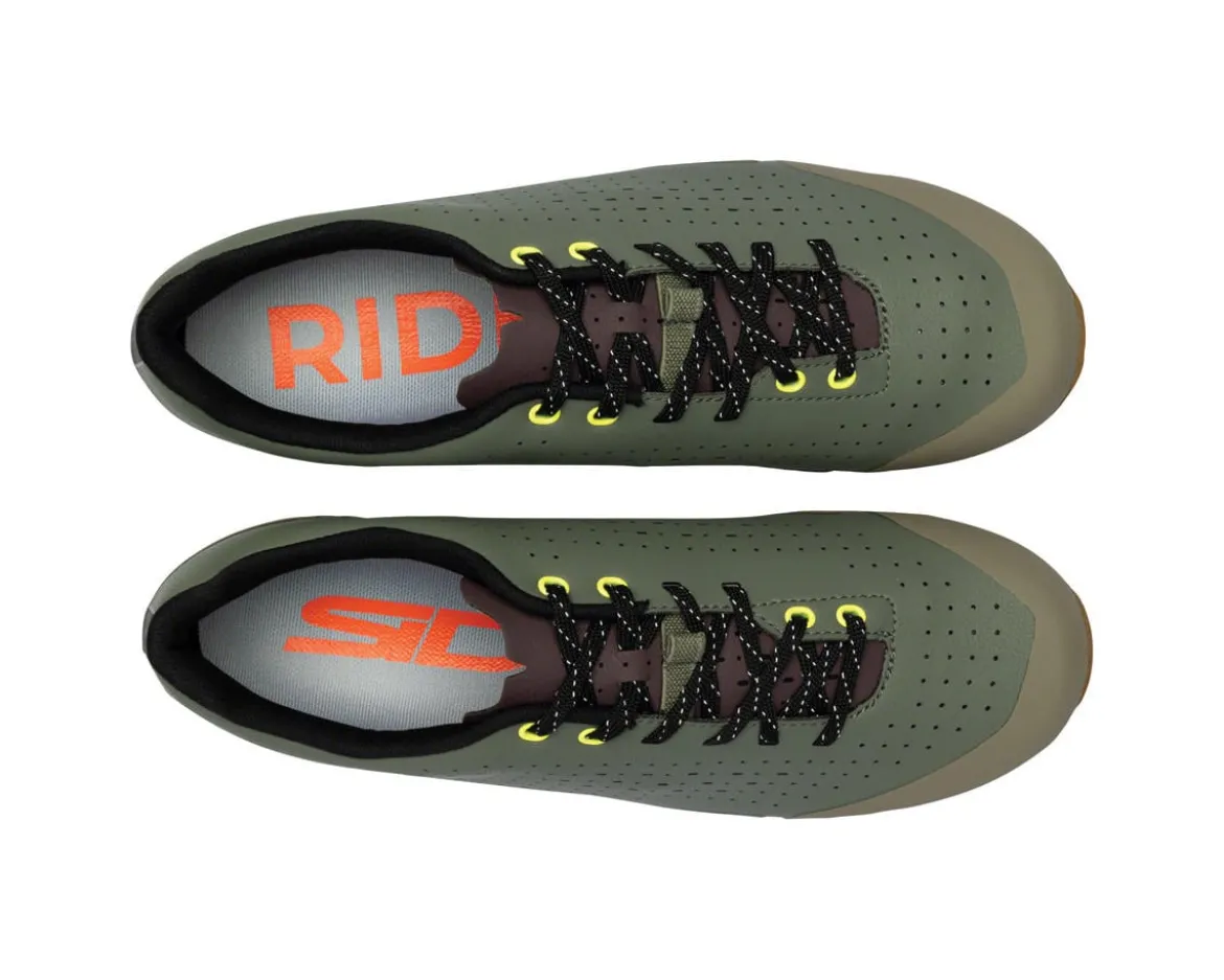 Sidi Asper Laces Gravel Shoes (Military Yellow) (44) (Millenium Fit)