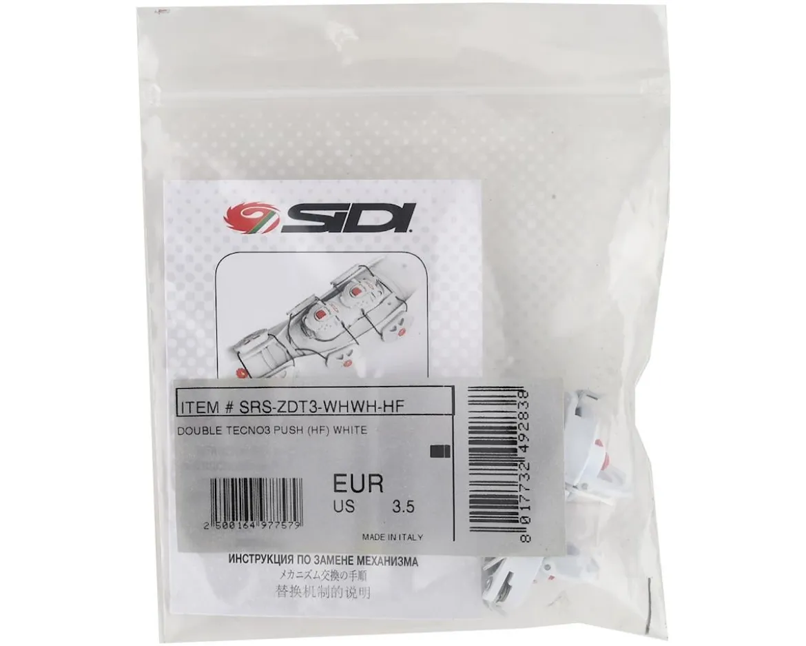 Sidi Shot/Tiger Double Tecno-3 Push Closure System (White/Red) (Half Pair)