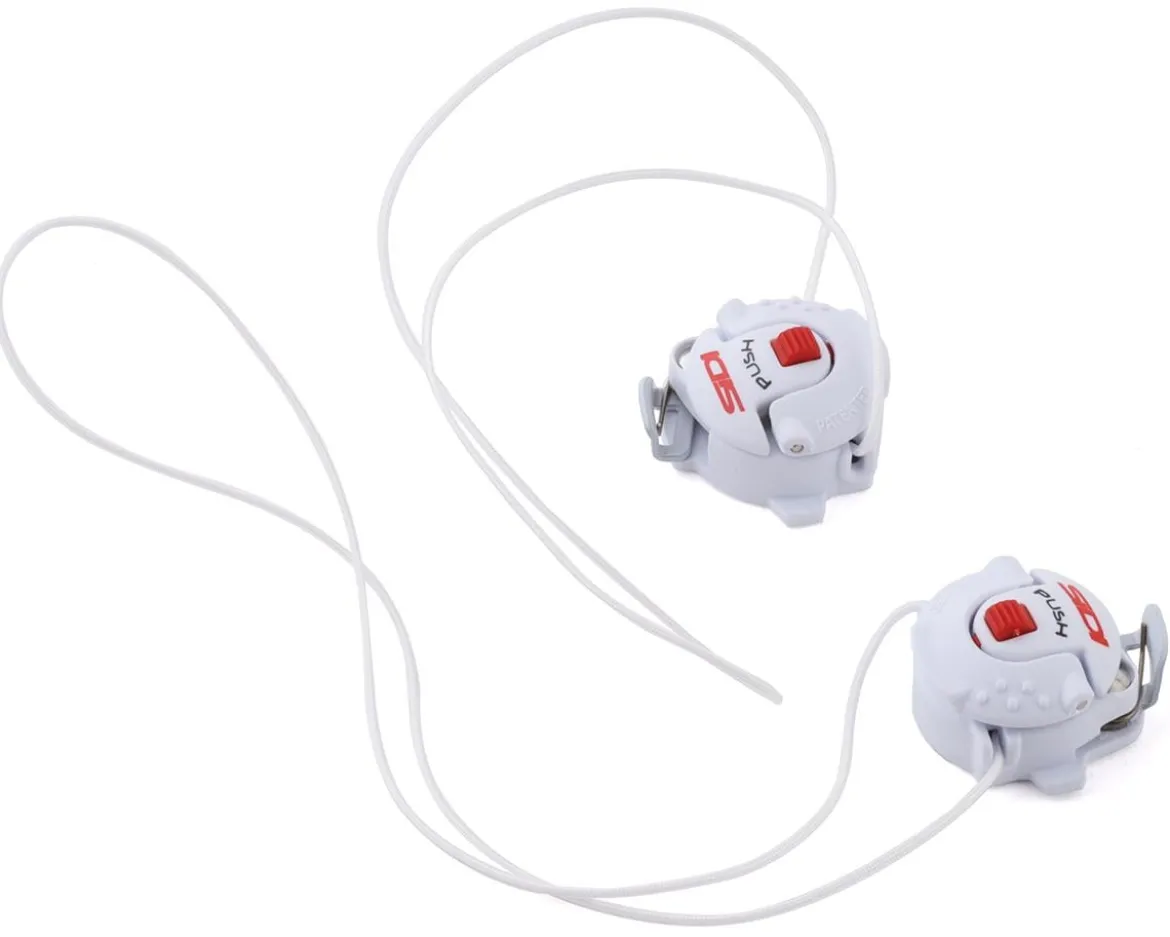 Sidi Tecno 3 Push Single Dial System (White/Red) (Pair) (For Drako 2 MTB Shoes/Wire 2S Road Shoes)