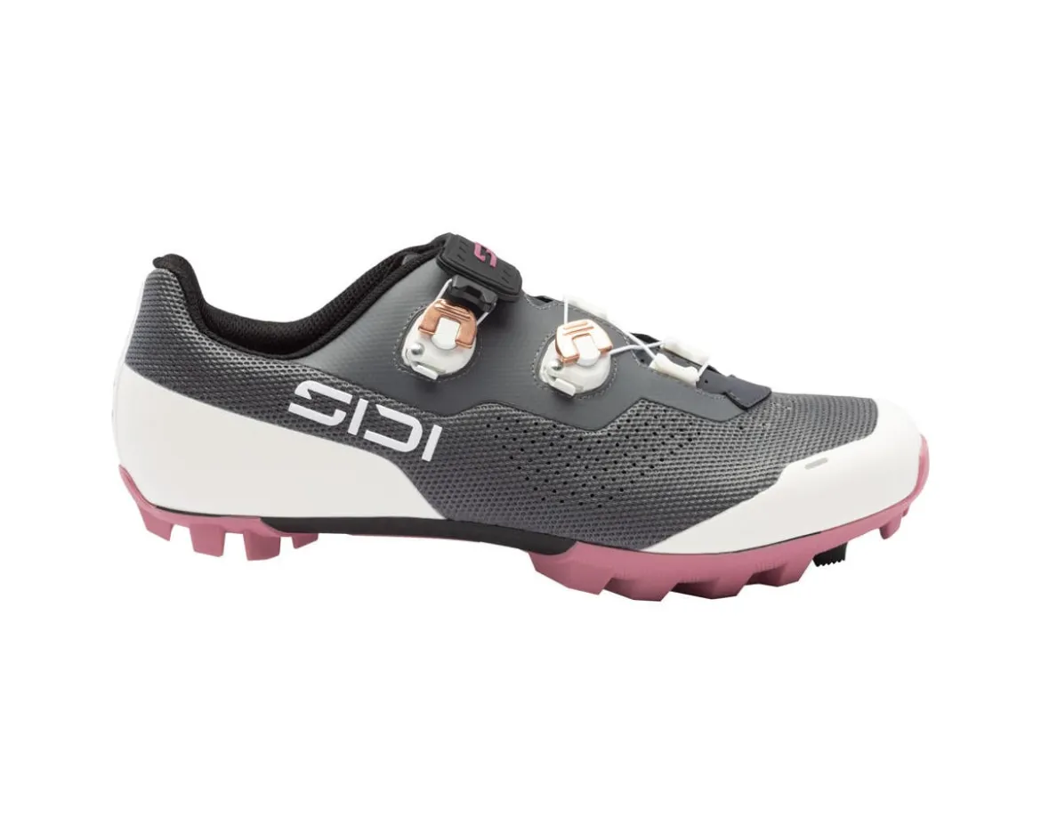 Sidi Women's Dominator X Mountain Bike Shoes (Anthracite/Ice White) (41)