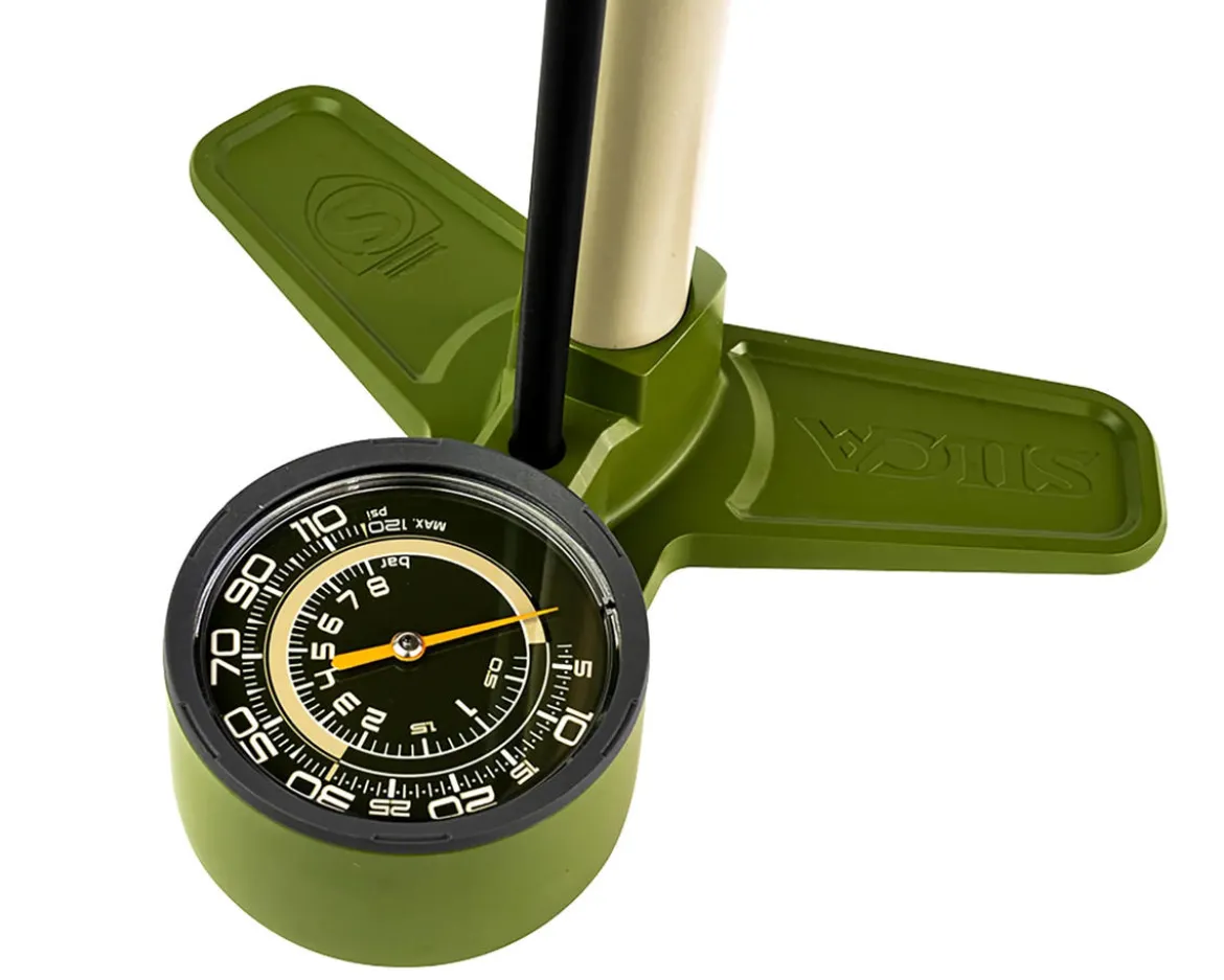 Silca Terra Floor Pump (Green/Tan)
