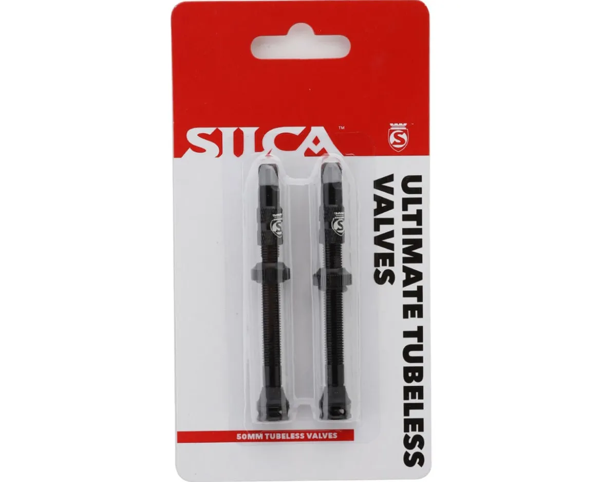 Silca Ultimate Tubeless Presta Valves (Black) (50mm) (Pair)