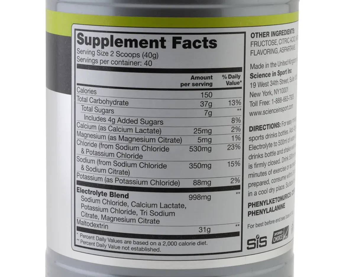 SIS Science In Sport GO Electrolyte Drink Mix Powder (Lemon Lime) (56.4oz)