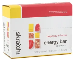 Skratch Labs Energy Bar Sport Fuel (Raspberry + Lemon) (12 | 1.8oz Packets)