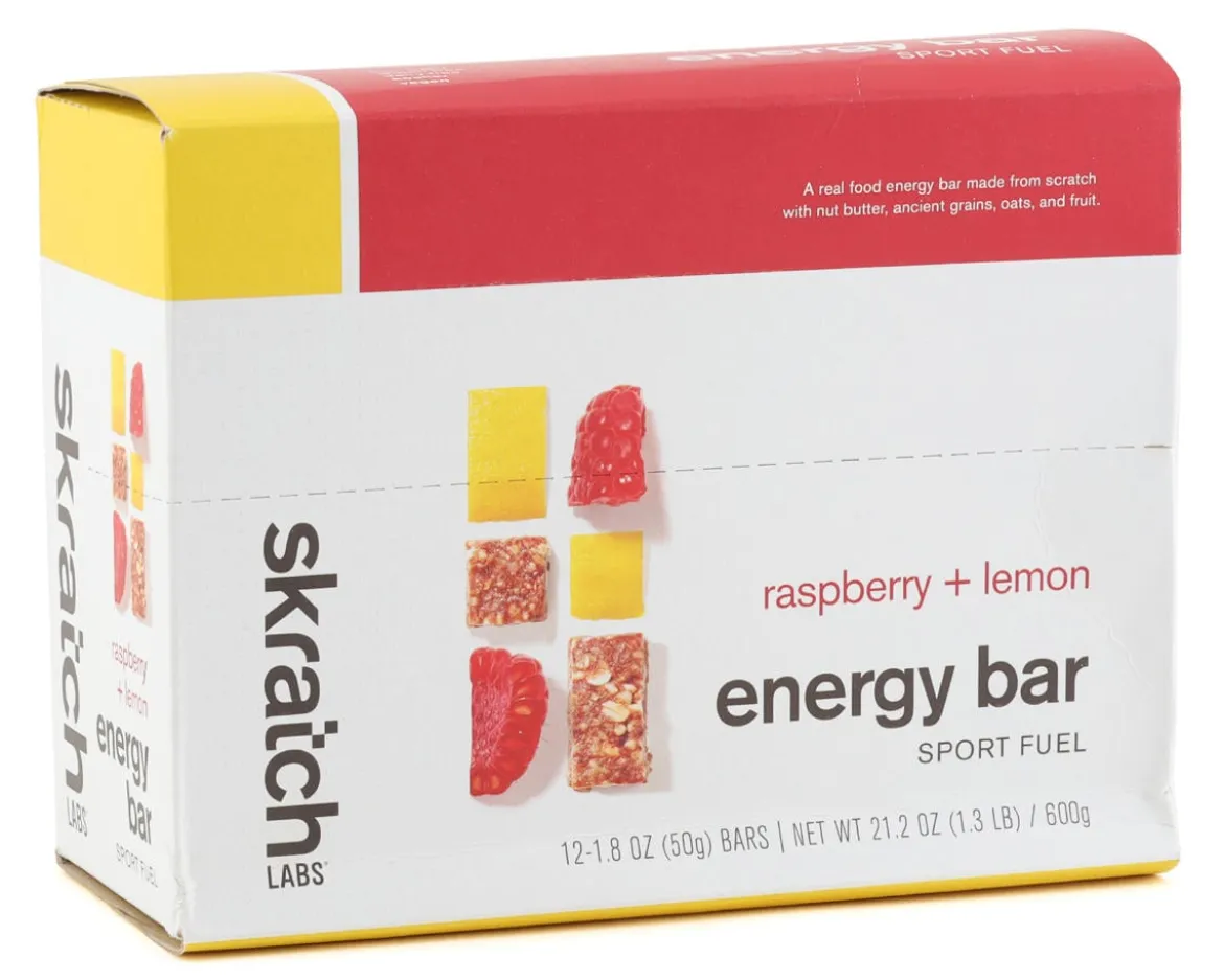 Skratch Labs Energy Bar Sport Fuel (Raspberry + Lemon) (12 | 1.8oz Packets)