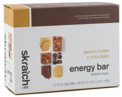 Skratch Labs Energy Bar Sport Fuel (Peanut Butter + Chocolate) (12 | 1.8oz Packets)