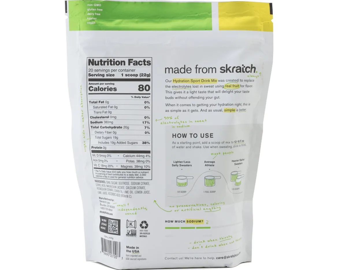 Skratch Labs Hydration Sport Drink Mix (Lemon Lime) (20 Serving Pouch)