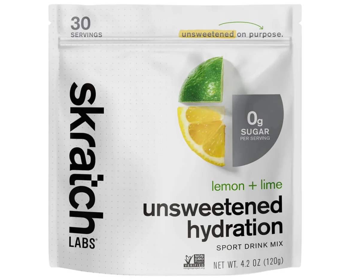 Skratch Labs Unsweetened Hydration Sport Drink Mix (Lemon + Lime) (30-Serving Resealable Bag)