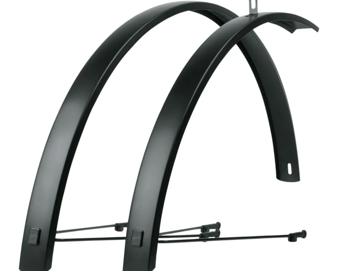 SKS Edge AL 46 Aluminum Fender Set (Black) (700 x 25 - 35mm)