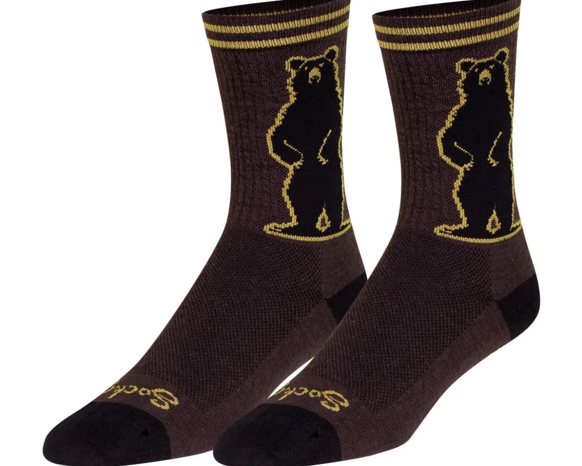 Sockguy Growl Wool 6" Socks (Brown/Black) (S/M)
