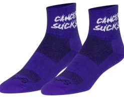 Sockguy 3" Socks (Cancer Sucks Purple) (S/M)