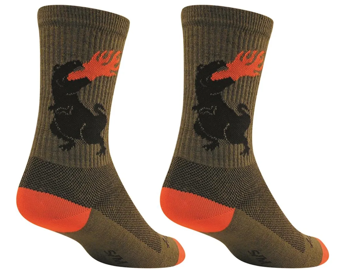 Sockguy 6" Wool Socks (Dinosaur) (S/M)