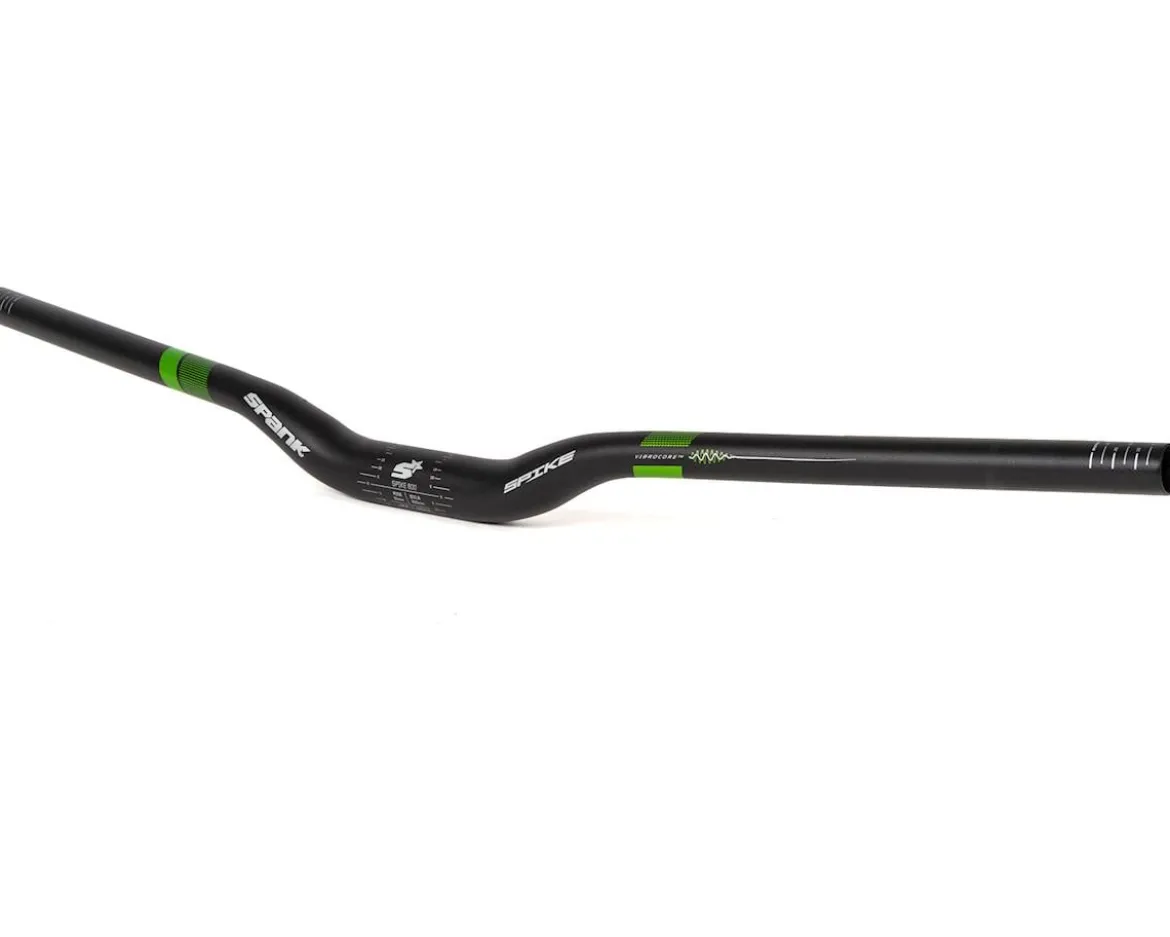 Spank SPIKE 800 Vibrocore Mountain Bike Handlebar (Black/Green) (31.8mm) (30mm Rise) (800mm) (4/8° Sweep)