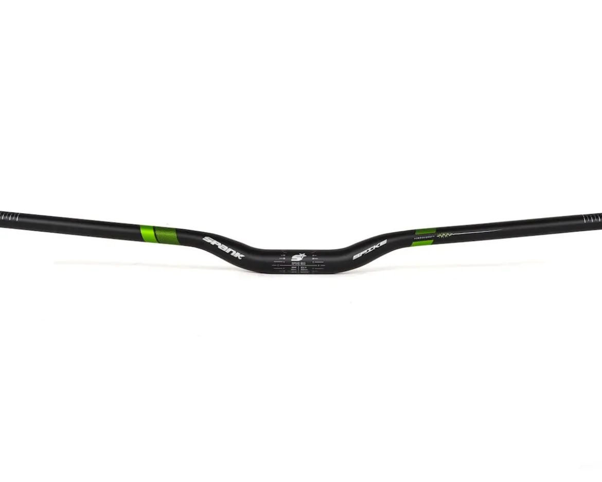 Spank SPIKE 800 Vibrocore Mountain Bike Handlebar (Black/Green) (31.8mm) (30mm Rise) (800mm) (4/8° Sweep)