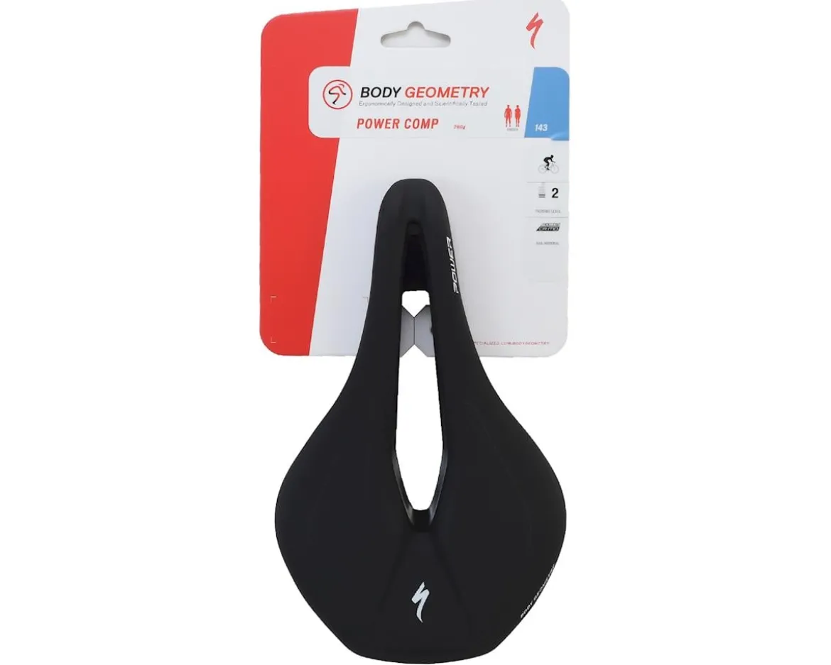 Specialized Power Comp Saddle (Black) (Chromoly Rails) (143mm)