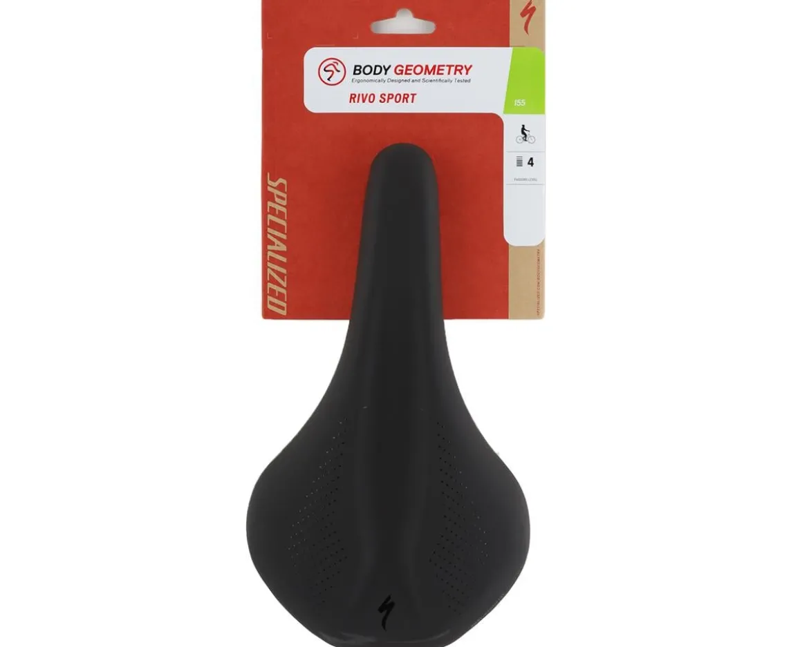 Specialized Rivo Sport Saddle (Black) (Chromoly Rails) (155mm)