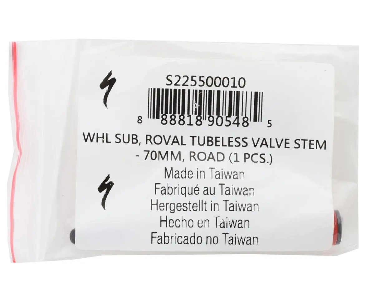 Specialized Roval Tubeless Valve Stem (Black) (1) (Mountain and Road) (70mm)
