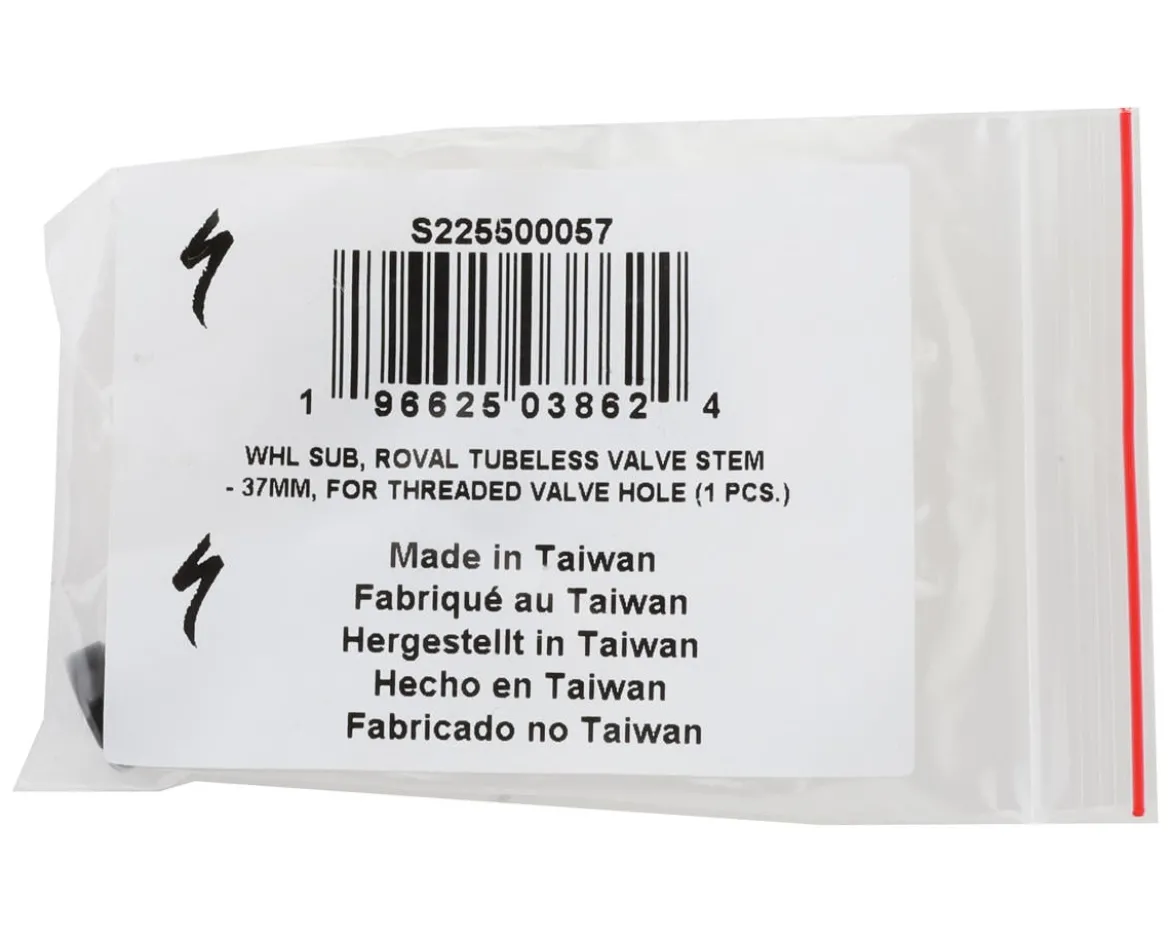 Specialized Roval Tubeless Valve Stem For Threaded Valve Hole (Black) (1) (37mm)