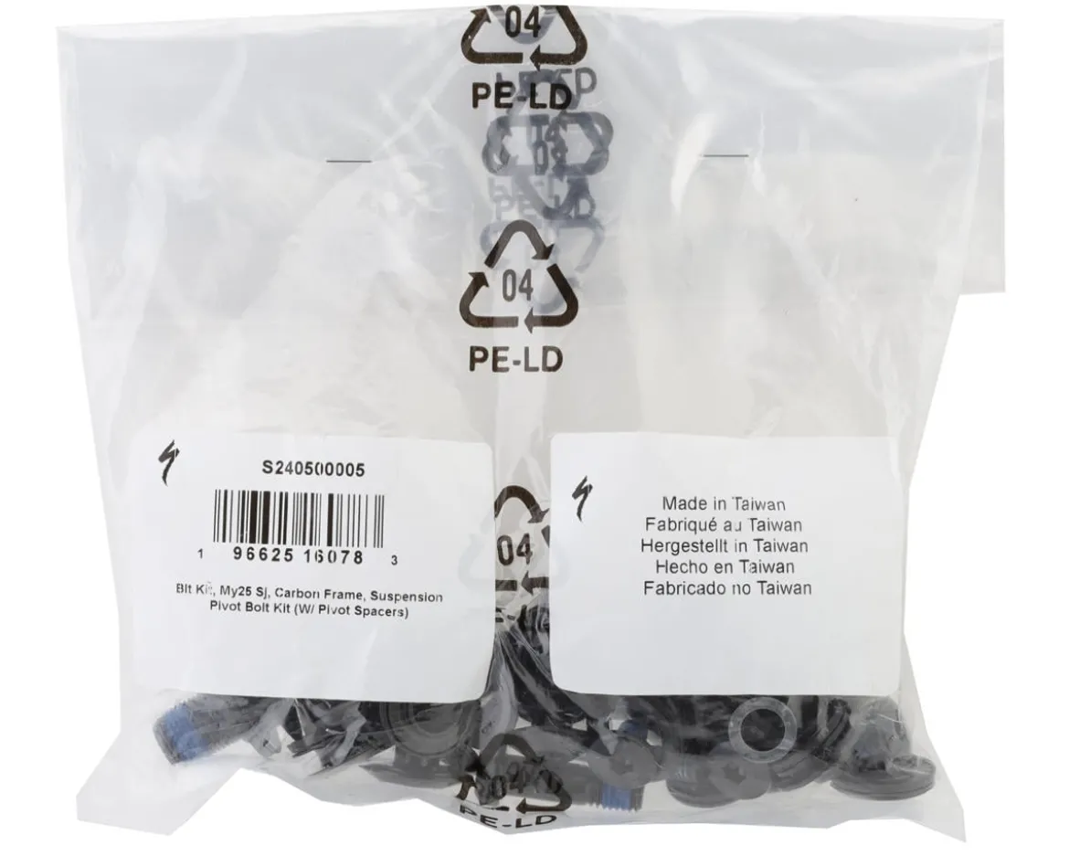 Specialized Stumpjumper 15 Suspension Pivot Bolt Kit (w/ Pivot Spacers) (Carbon Frame)