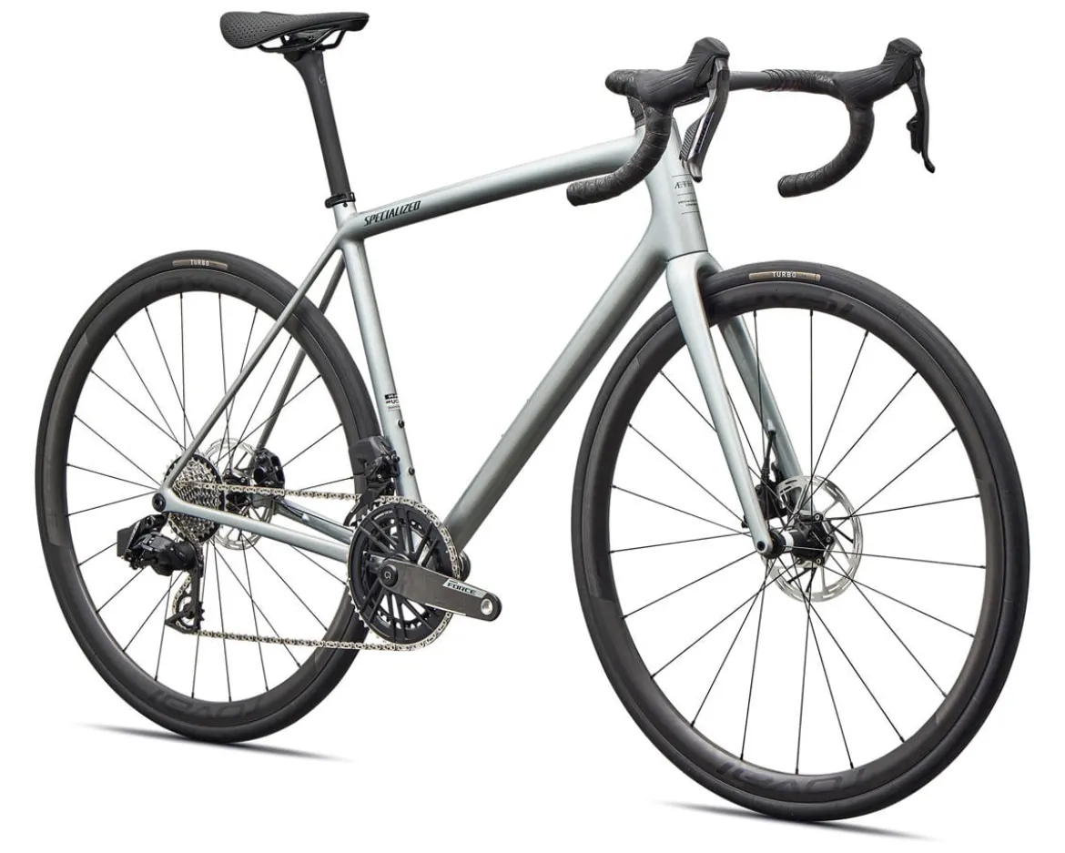 Specialized Aethos 2 Pro (Gloss Shadow Silver/Emerald Metallic) (56cm) (SRAM AXS)