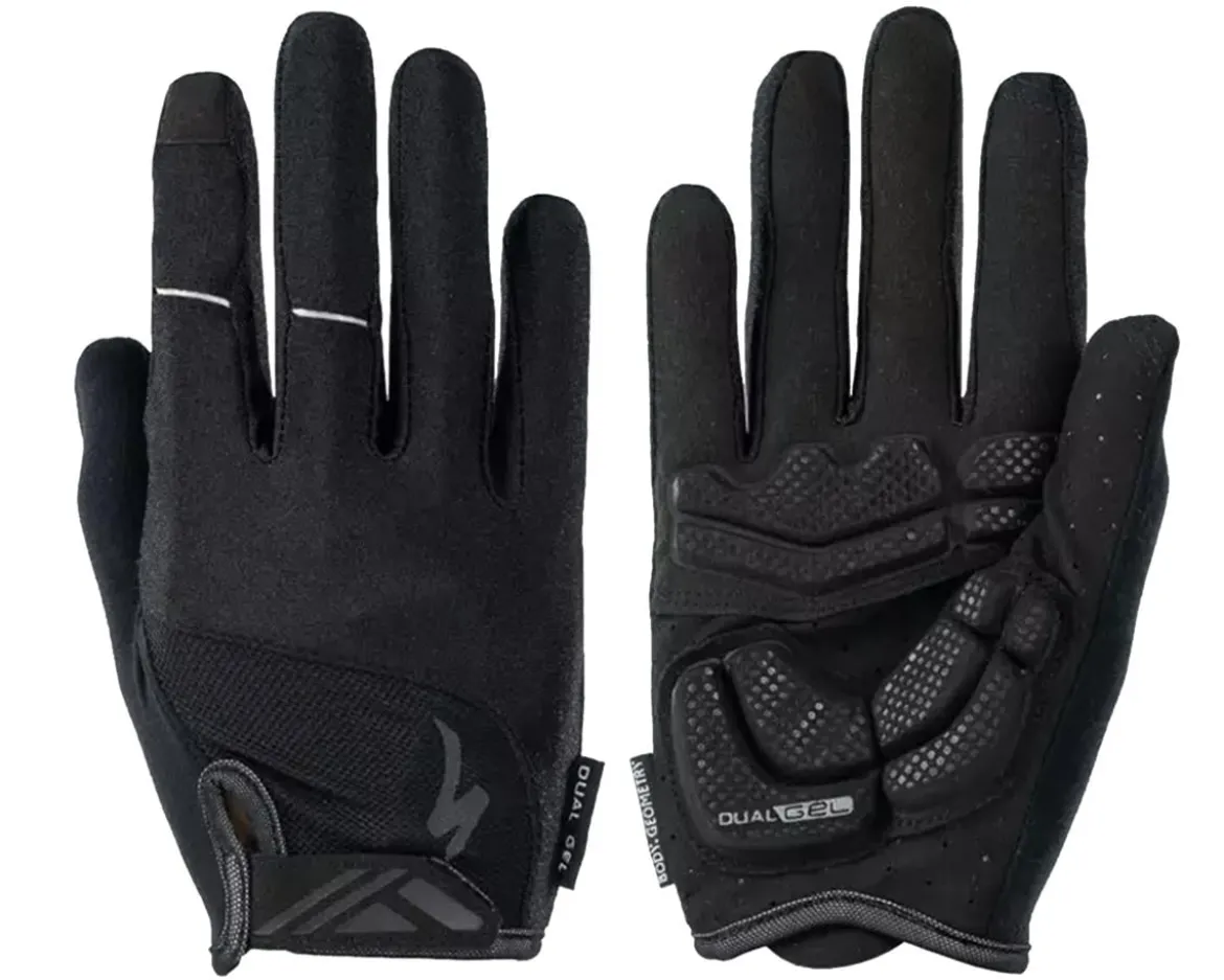 Specialized Body Geometry Dual-Gel Long Finger Gloves (Black) (M)