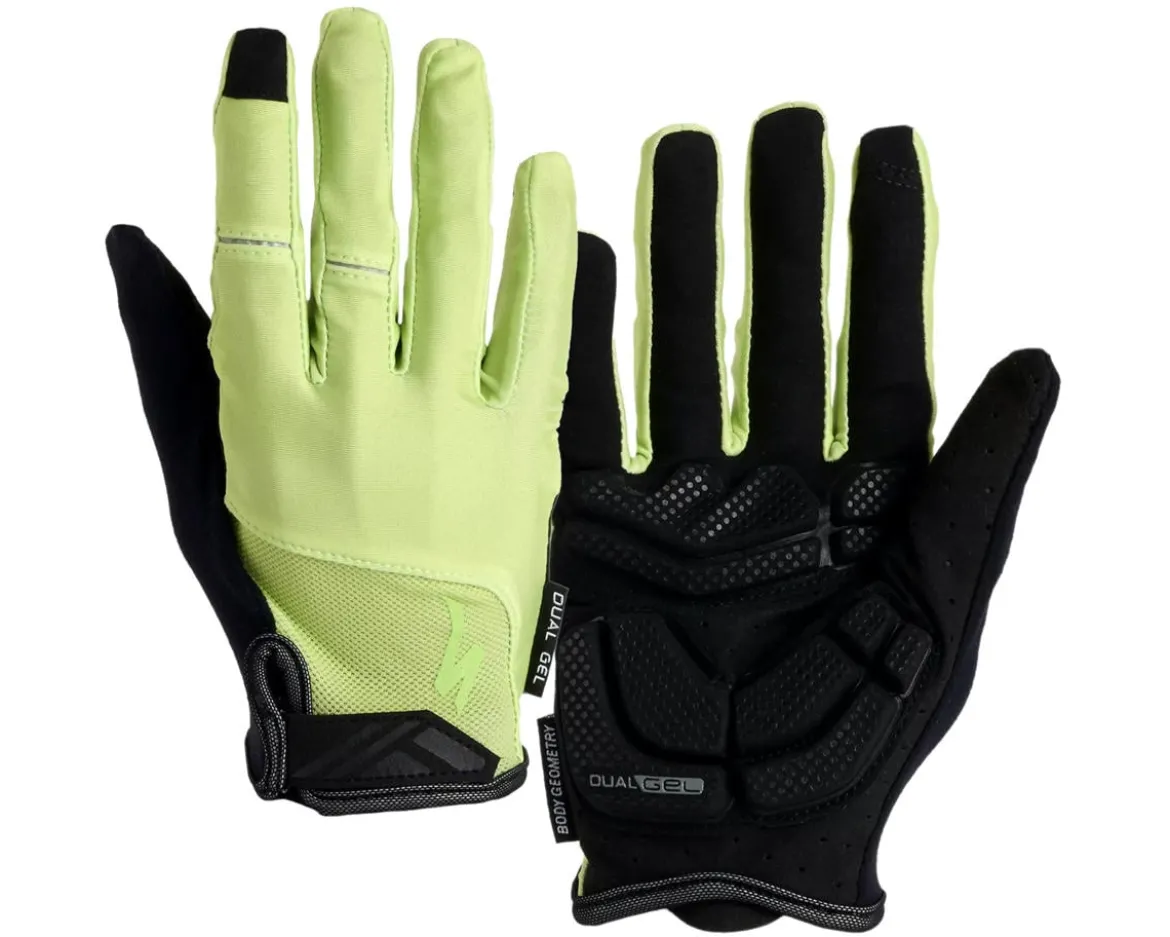 Specialized Body Geometry Dual-Gel Long Finger Gloves (Limestone) (S)
