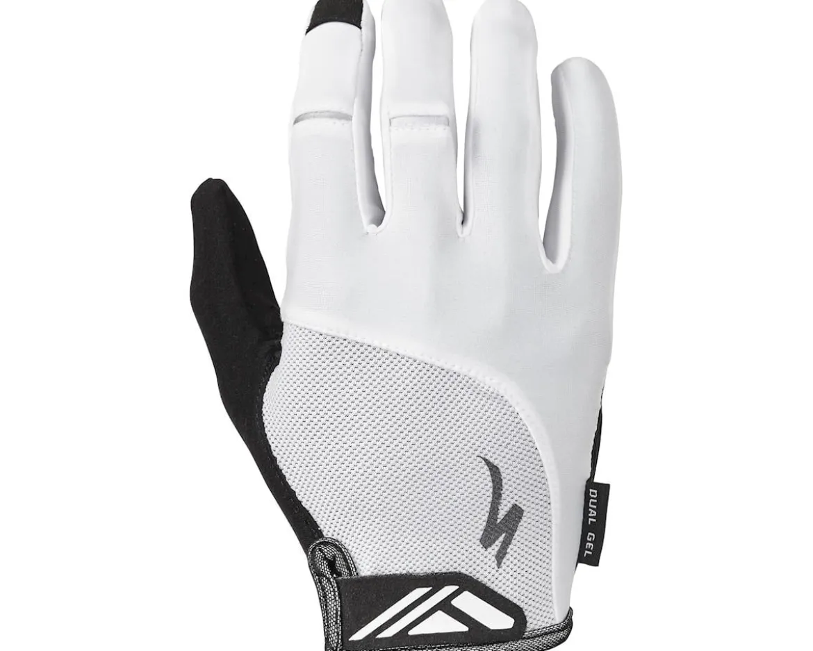 Specialized Body Geometry Dual-Gel Long Finger Gloves (White) (S)