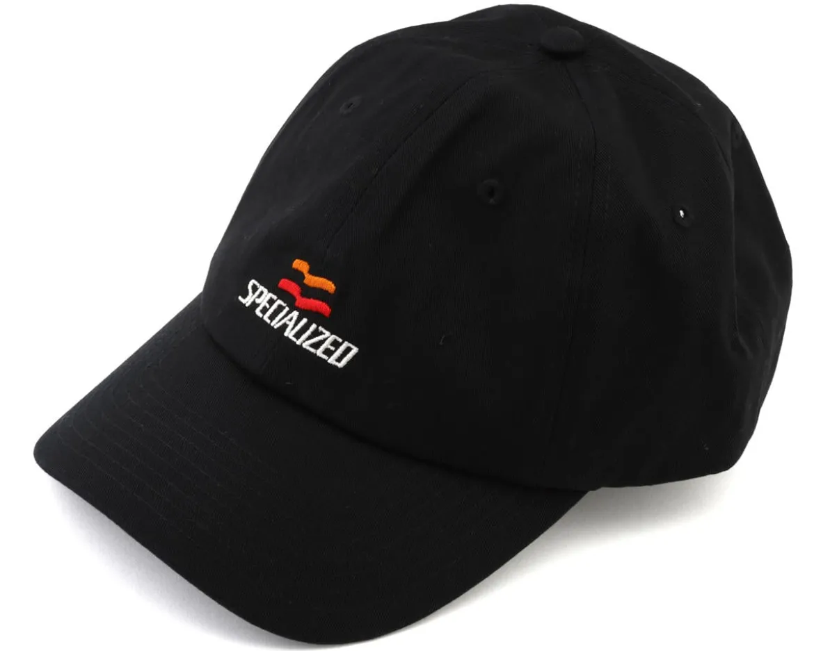 Specialized Flag Graphic 6 Panel Dad Hat (Black) (Universal Adult)