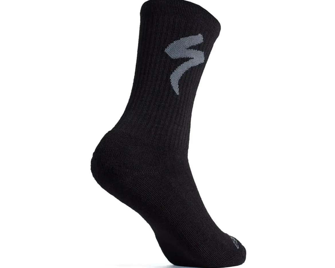 Specialized Merino Midweight Tall Logo Socks (Black) (S)