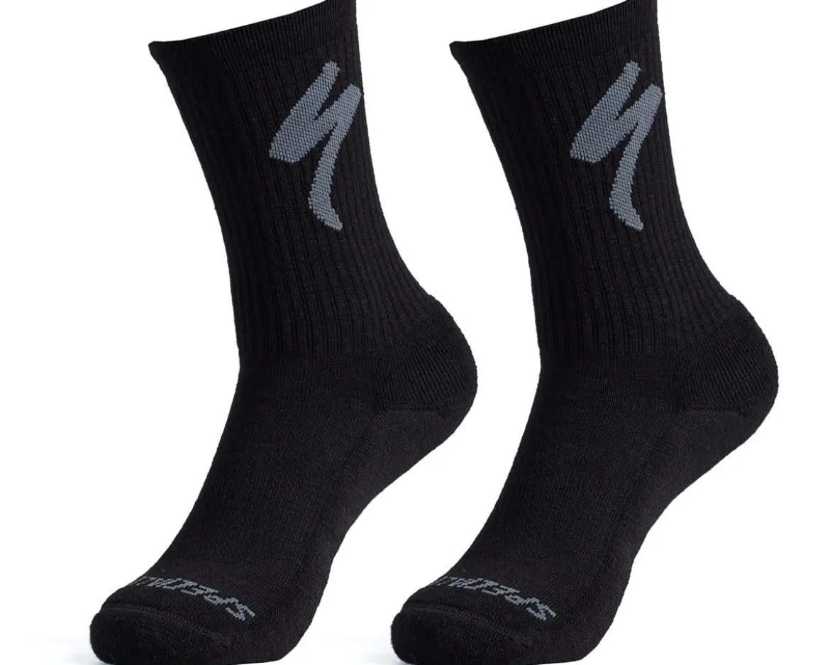Specialized Merino Midweight Tall Logo Socks (Black) (S)