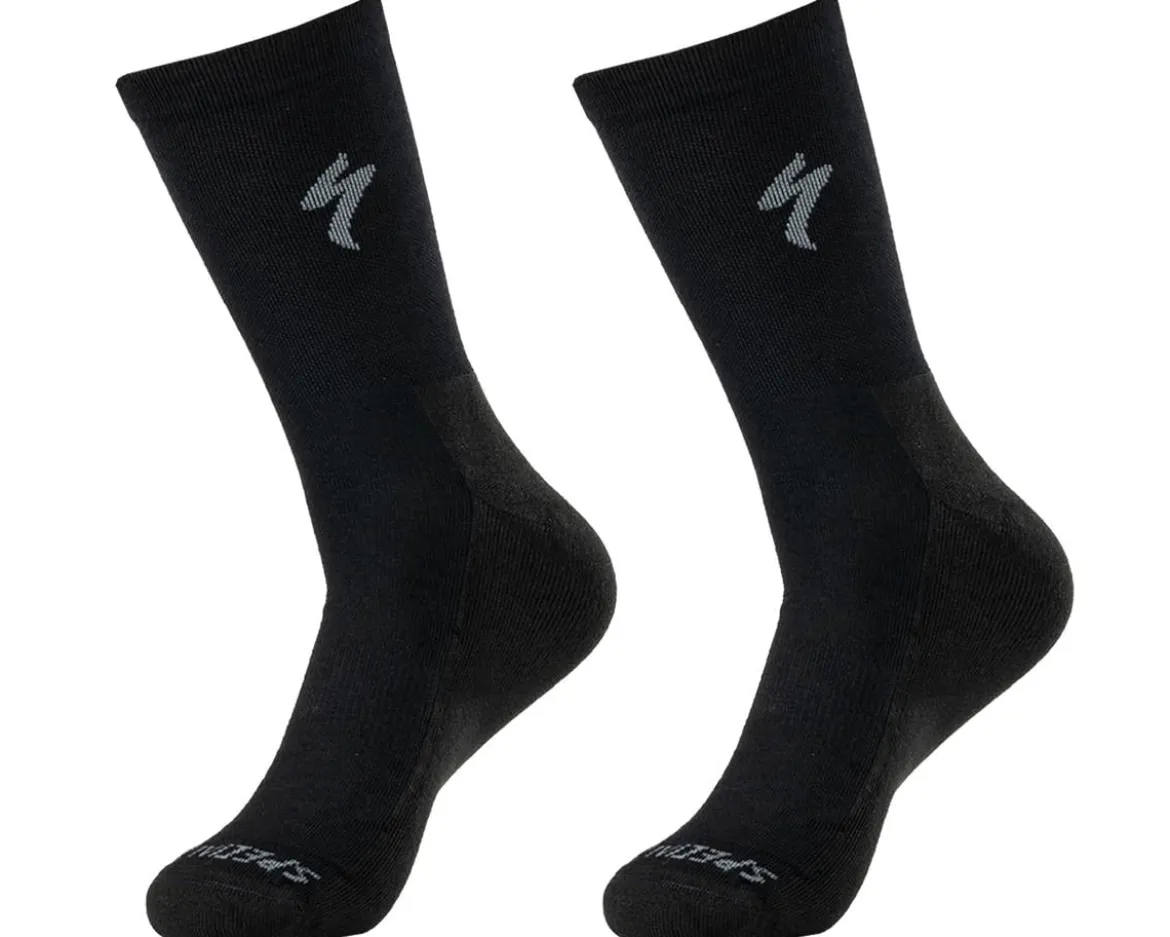 Specialized Primaloft Lightweight Tall Logo Socks (Black) (XL)