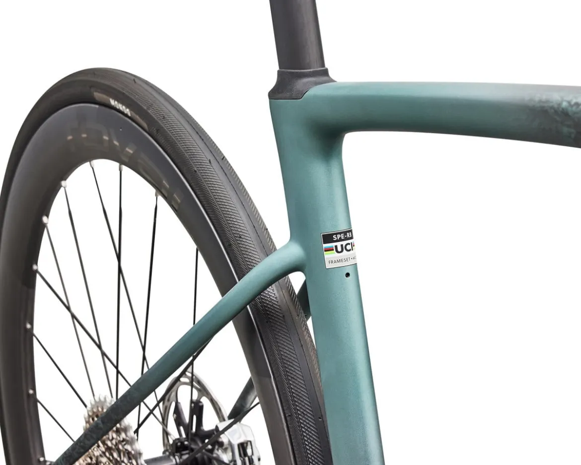 Specialized S-Works Roubaix SL8 (Carbon/Fjord Metallic Dust Dry Impasto Fade) (56cm) (SRAM Red AXS)