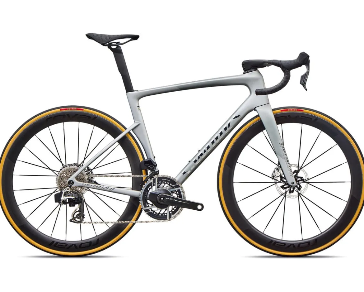 Specialized S-Works Tarmac SL9 (Satin Silver Dust/Gloss Chrome) (54cm) (FACT 12r Carbon) (SRAM RED AXS)