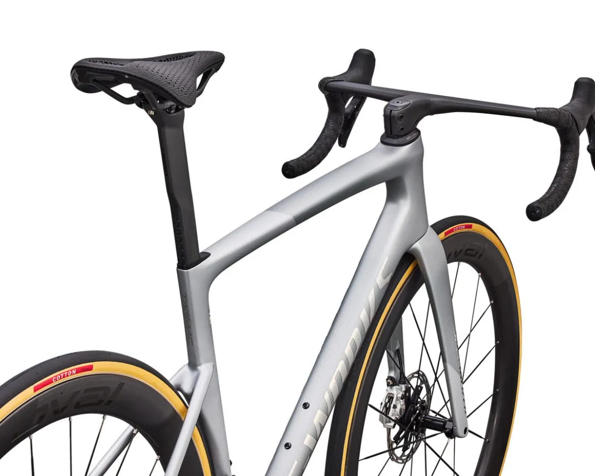 Specialized S-Works Tarmac SL9 (Satin Silver Dust/Gloss Chrome) (54cm) (FACT 12r Carbon) (SRAM RED AXS)