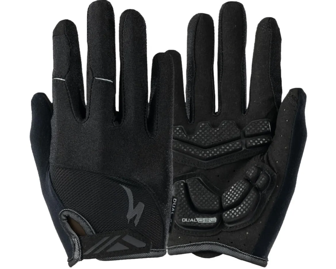 Specialized Women's Body Geometry Dual-Gel Long Finger Gloves (Black) (M)