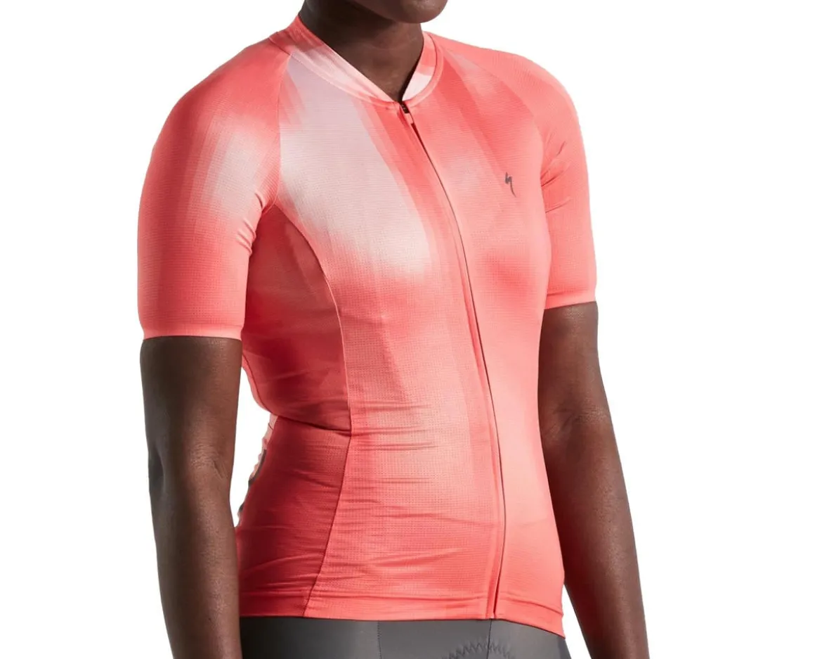 Specialized Women's SL Air Distortion Short Sleeve Jersey (Vivid Coral) (S)