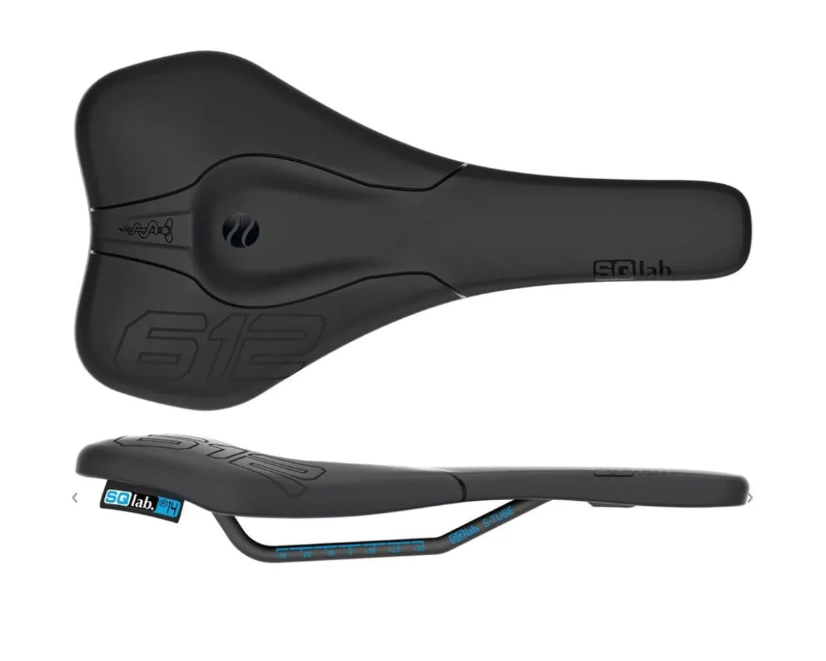 SQlab 612 Ergowave R Saddle (Black) (Hollow S-Tube Alloy Rails) (120mm)