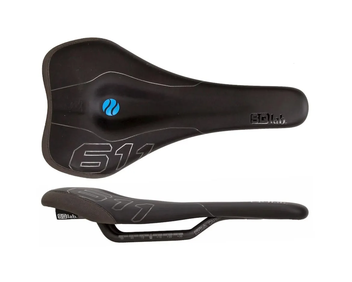 SQlab 611 Ergowave Saddle (Black) (Carbon Rails) (140mm)
