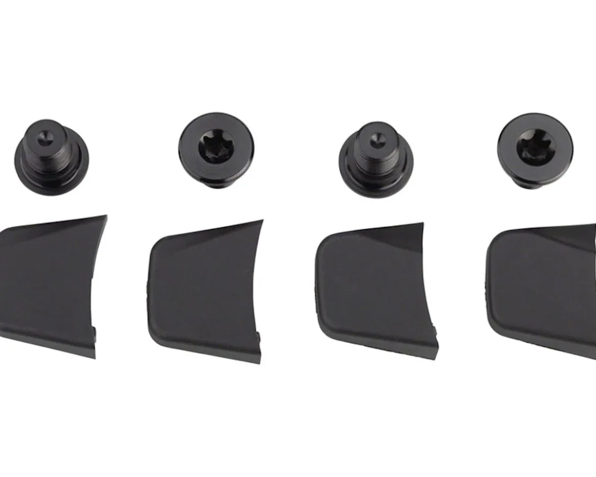 SRAM Chainring Bolt And Cover Kit (Black) (Aluminum) (Red/Force)