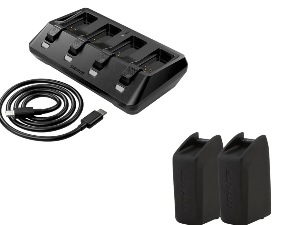 SRAM eTap AXS 2x Battery & Charger Bundle (Includes 2 Batteries & 1 Quad Charger)