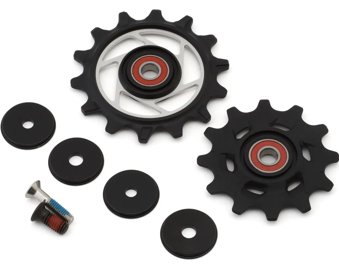 SRAM Force AXS Rear Derailleur Pulley Kit (Black) (E1) (12 Speed) (Steel Bearings)